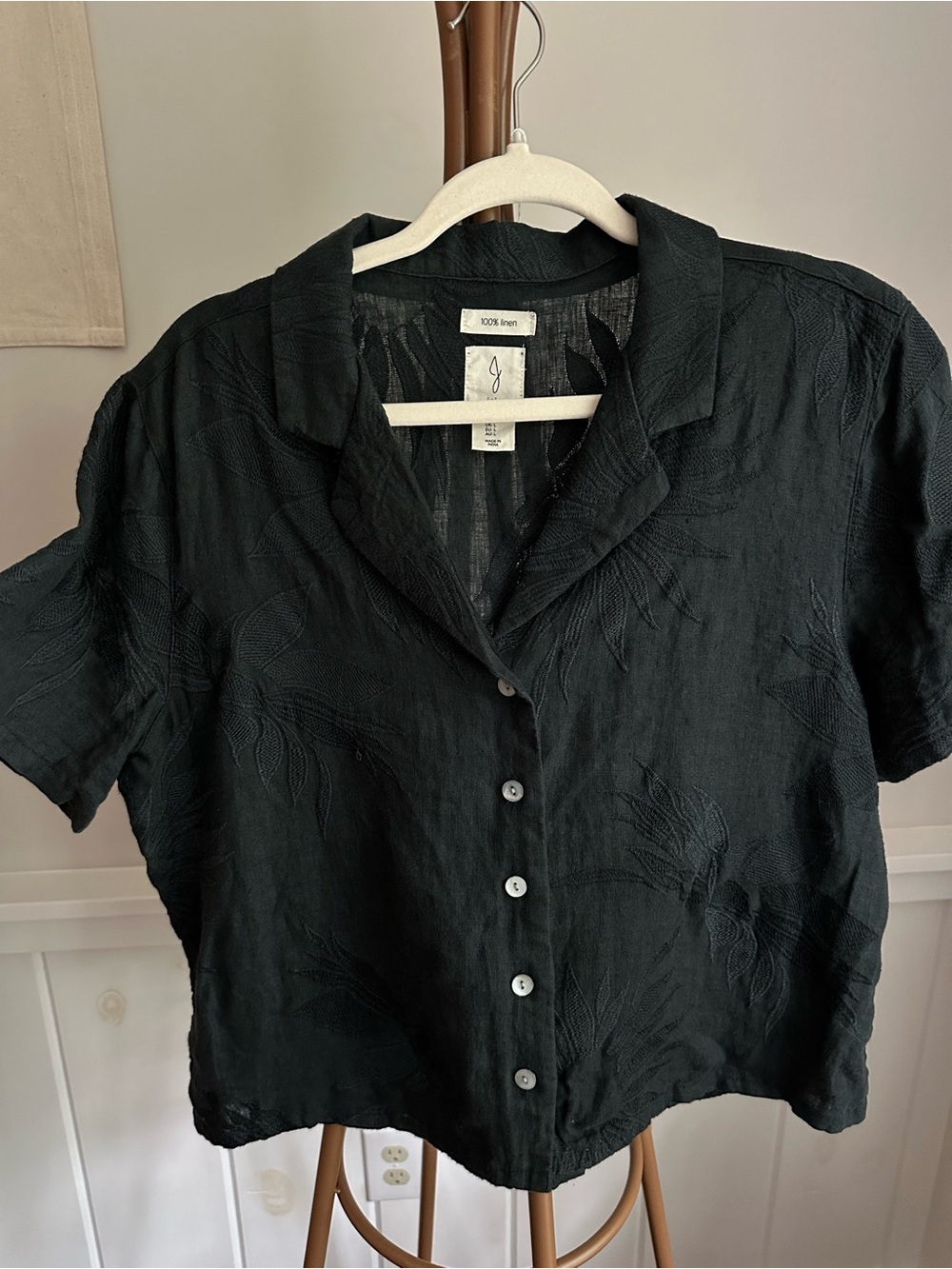Joie Cropped Linen Button Up